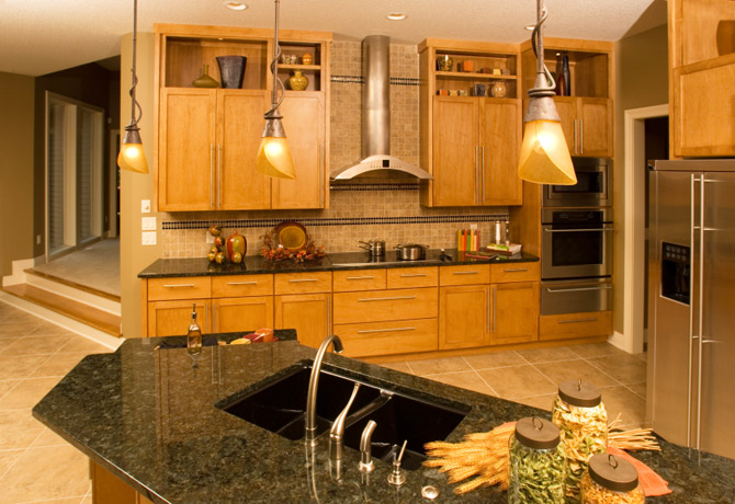 Granite Kitchen Countertops black modern cabinets